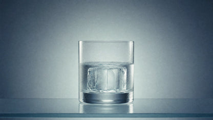Tecán Blanco over a large clear ice cube in a rocks glass